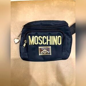 Moschino Black and Gold Fanny Bag